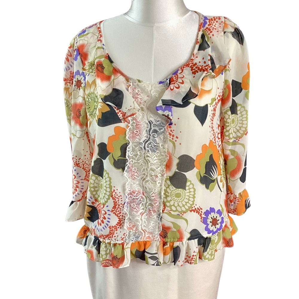 Floral Ruffle Women's Top